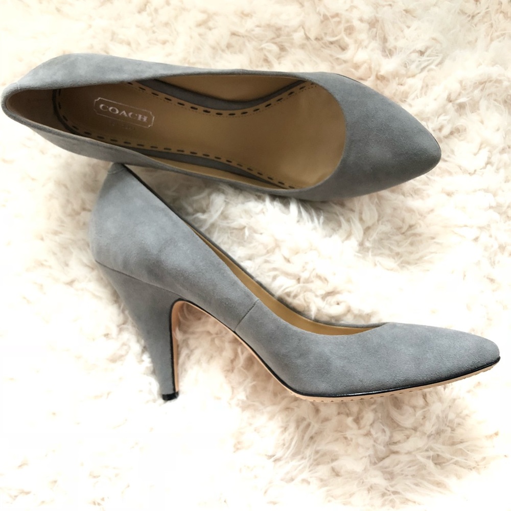 Coach Suede Gray Heels 👠